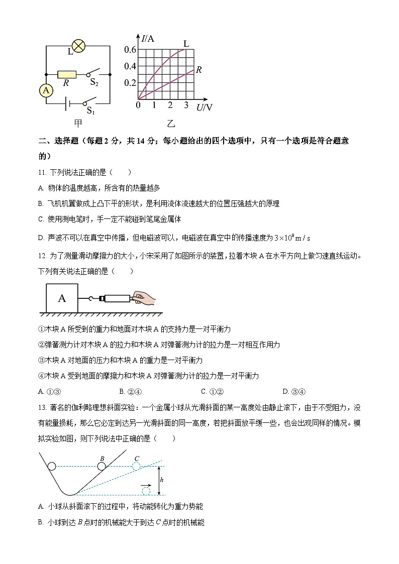 2025年安徽省合肥市新站区中考一模物理试题（原卷版）-A4第3页