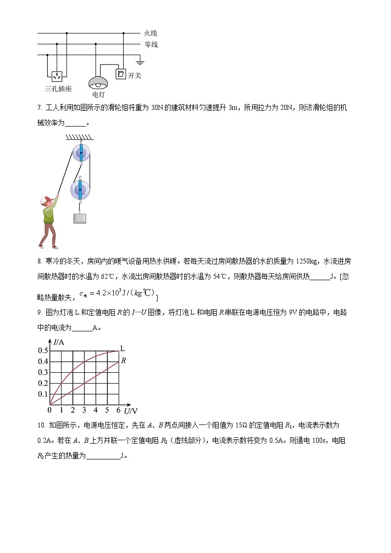 2025年安徽省合肥市长丰县中考一模物理试题（原卷版）-A4第2页