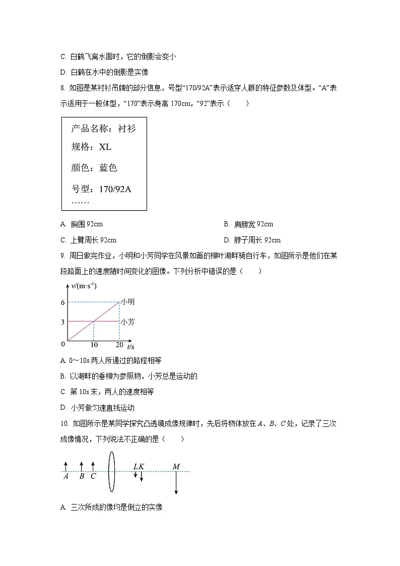 内蒙古呼和浩特市2024-2025学年八年级上学期第三次月考物理试卷（学生版）第3页