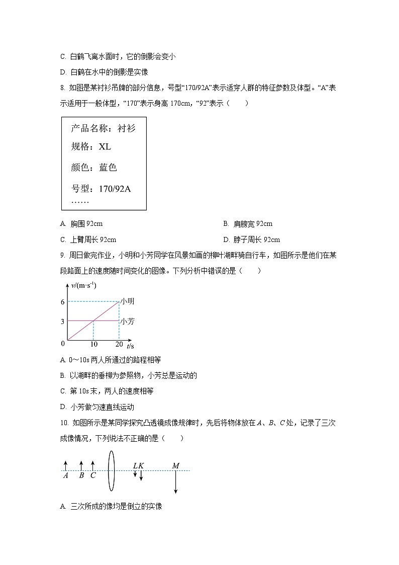 内蒙古呼和浩特市2024-2025学年八年级上学期第三次月考物理试卷（学生版）第3页