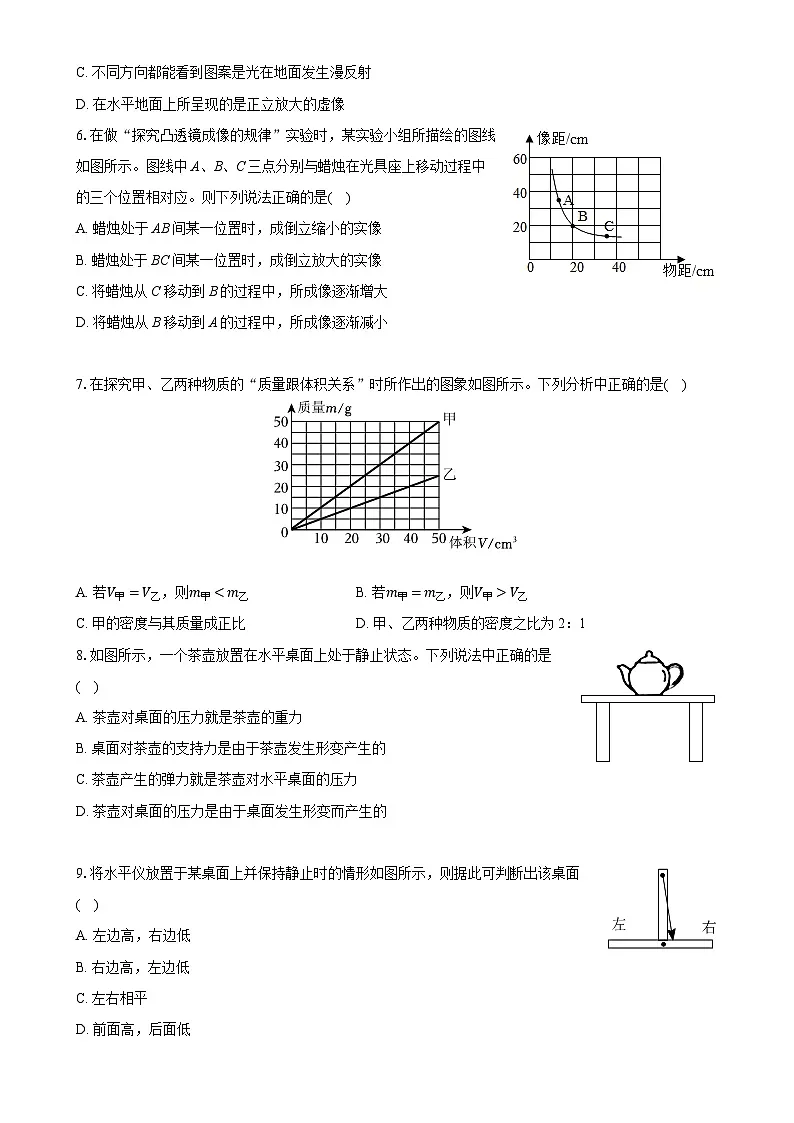 安徽省合肥市新站区八年级上学期期末物理试卷-A4第2页