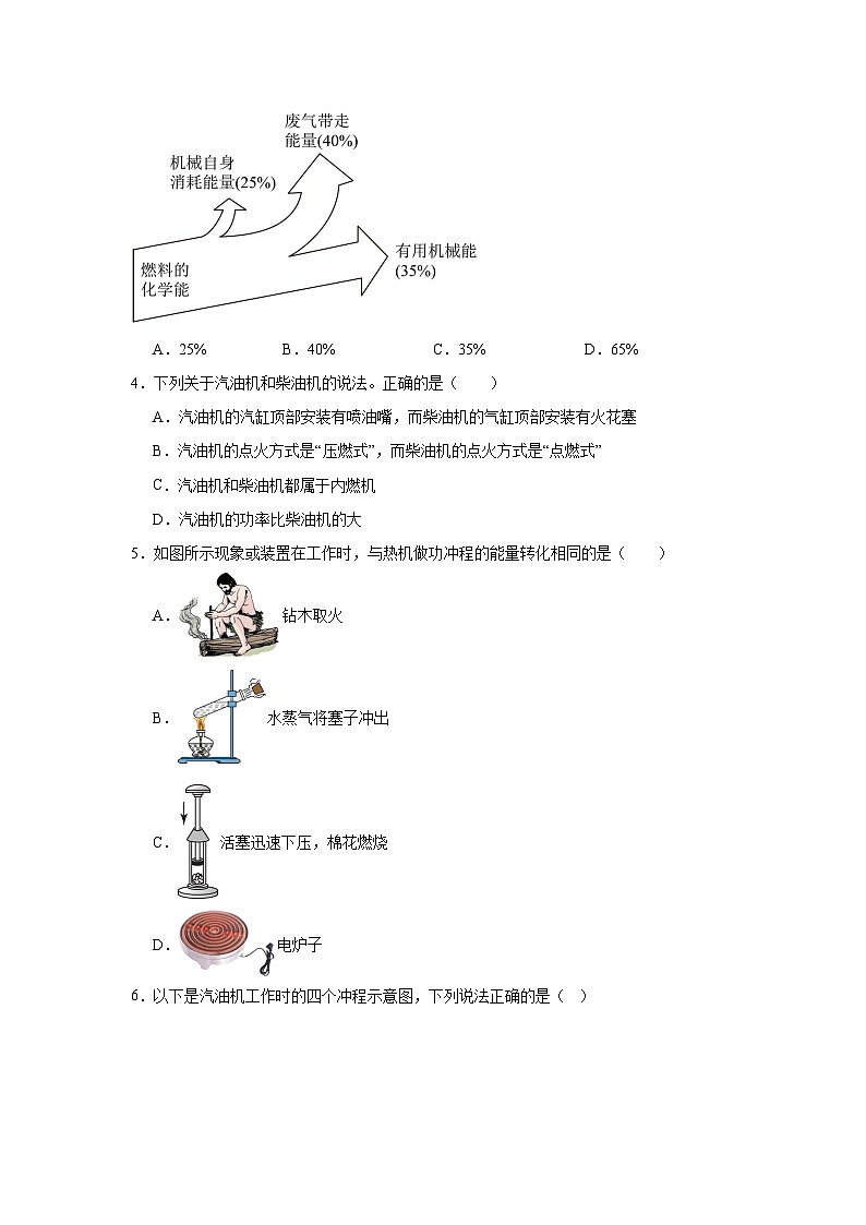 12.4机械能与内能的相互转化随堂练习  苏科版物理九年级上册第2页