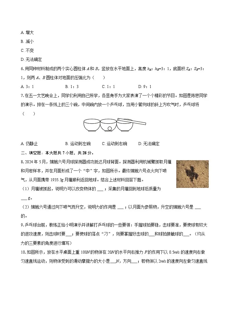 2024-2025学年广东省深圳市八年级（下）期中物理模拟练习试卷（一）-自定义类型第2页
