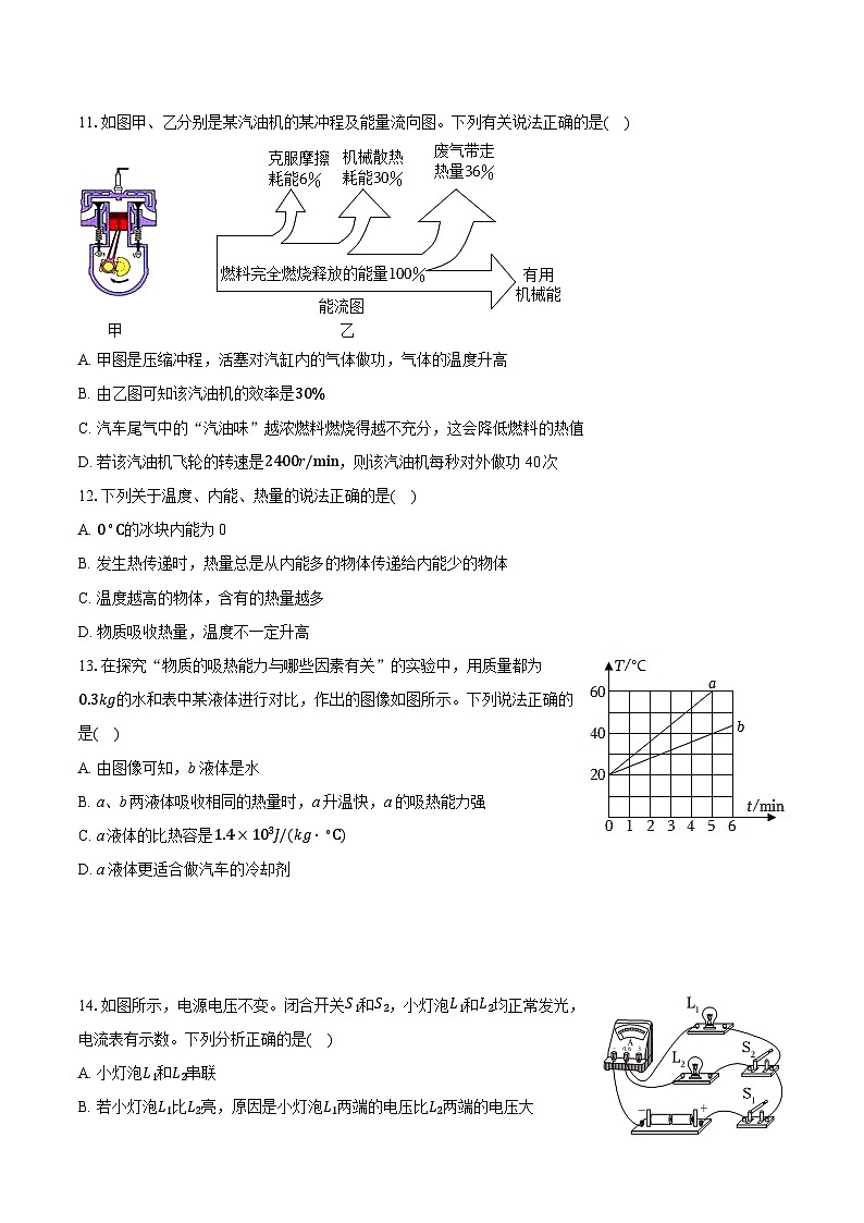 2025-2026学年广东省佛山市南海区狮山镇九年级（上）月考物理试卷第3页