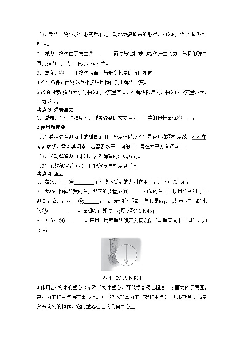 第9讲 力 弹力 重力 练习 2026年中考物理一轮复习（山东）第2页