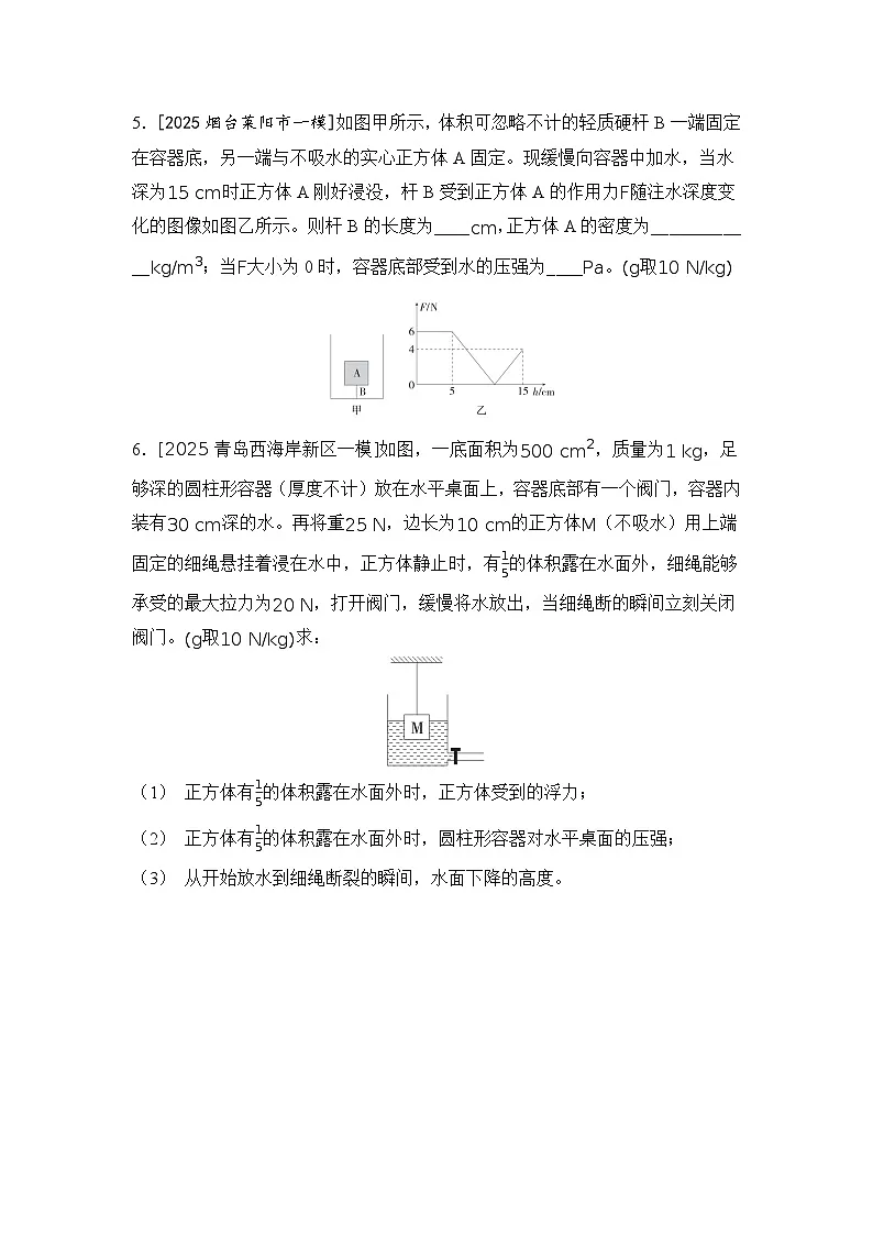微专题3 浮力、压强综合计算 练习 2026年中考物理一轮复习（山东）第3页