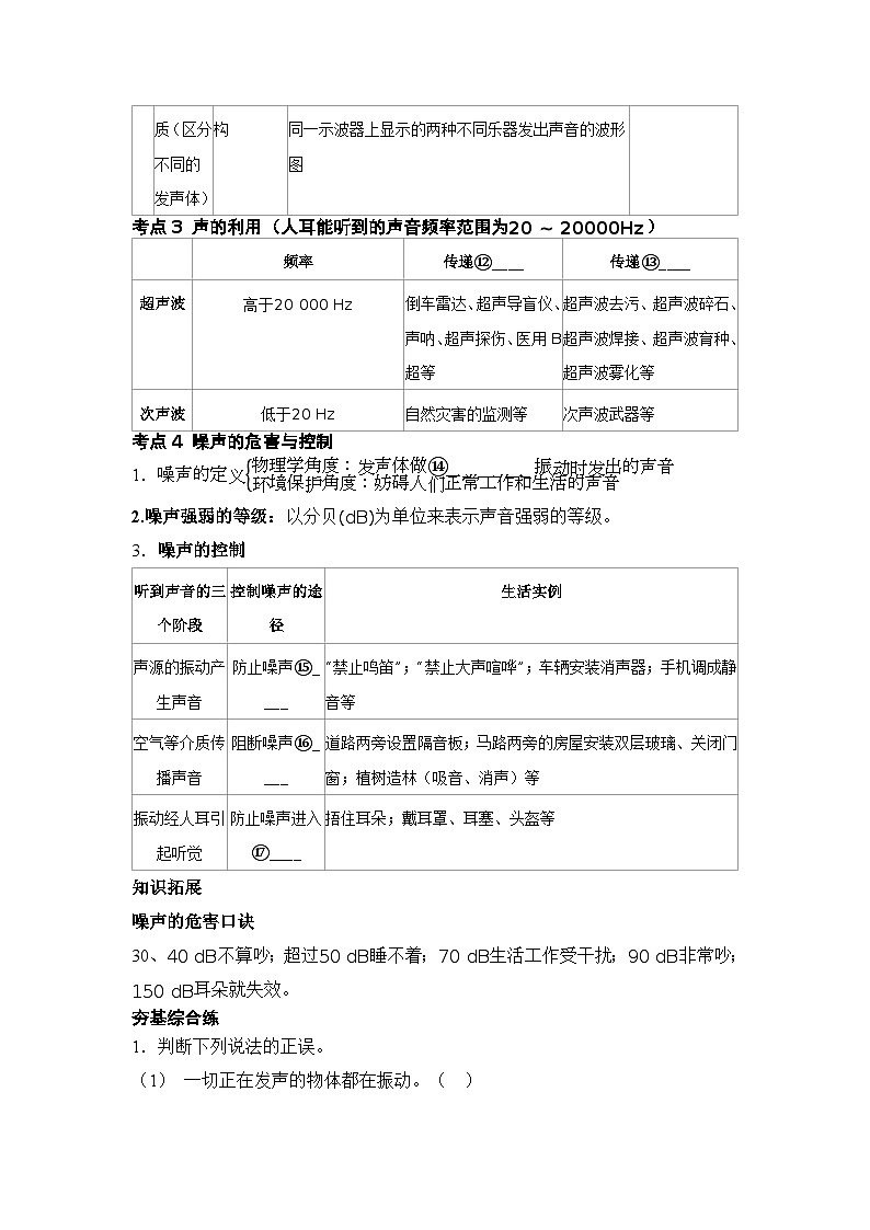 第1讲 声现象 练习 2026年中考物理一轮复习（山东）第3页