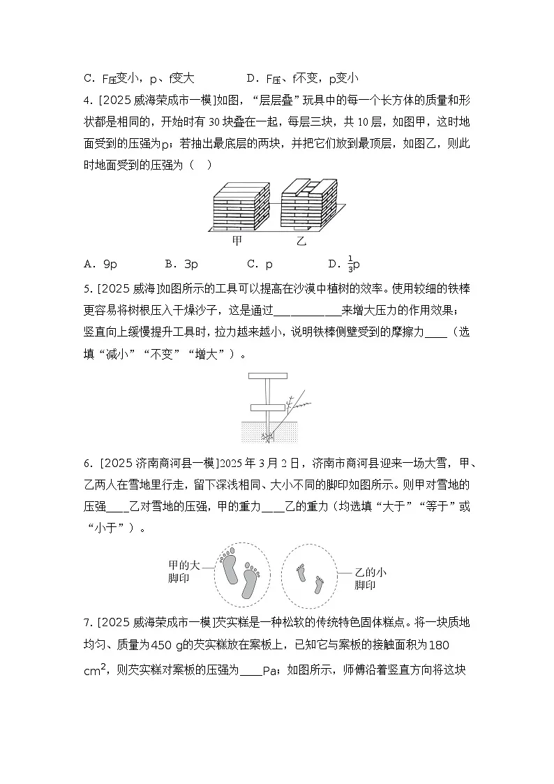 第12讲 压力 压强 练习 2026年中考物理一轮复习（山东）第2页