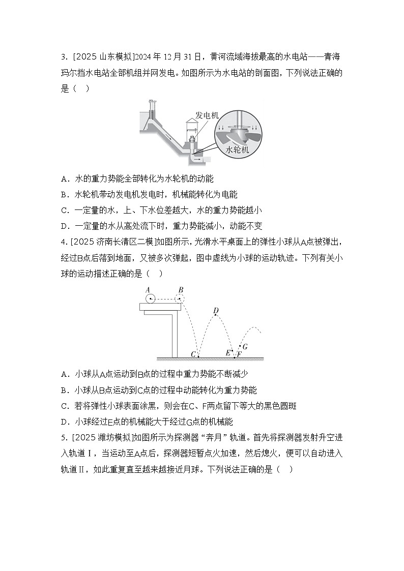 第16讲 功 功率 机械能 作业2 机械能 练习 2026年中考物理一轮复习（山东）第2页