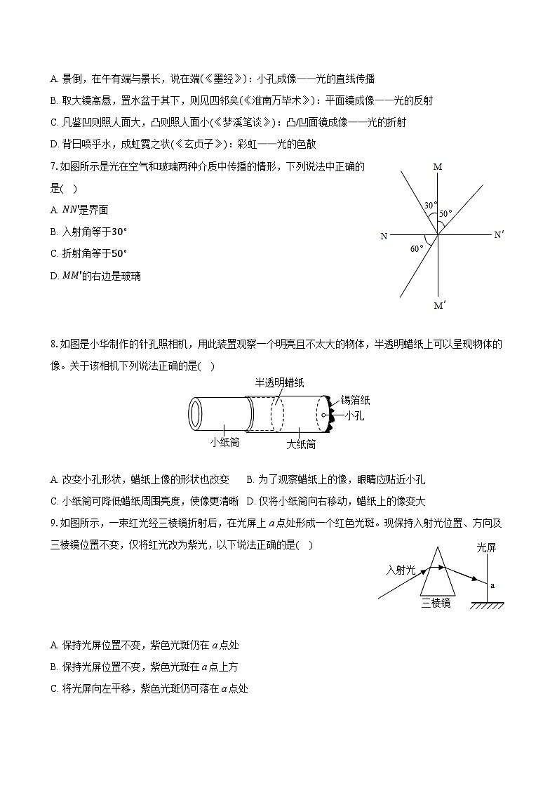 2025-2026学年江苏省苏州市昆山市、太仓市、常熟市、张家港市八年级（上）期中物理试卷第2页