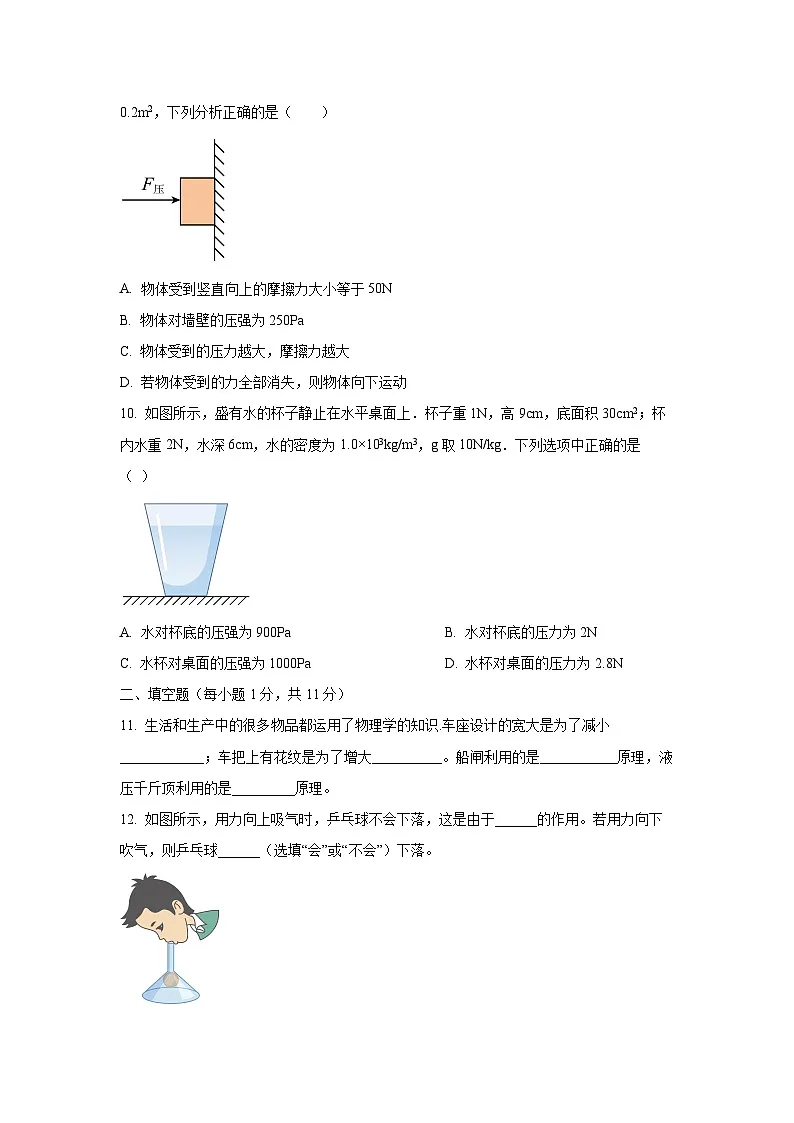 山东省济宁市微山县2024-2025学年八年级下学期月考物理试卷（学生版）第3页