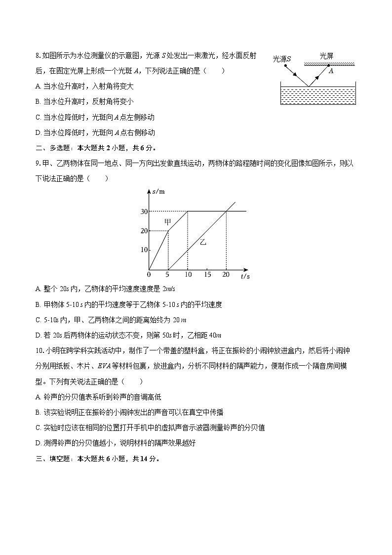 2025-2026学年河南省郑州外国语中学八年级（上）期中物理试卷-自定义类型第3页