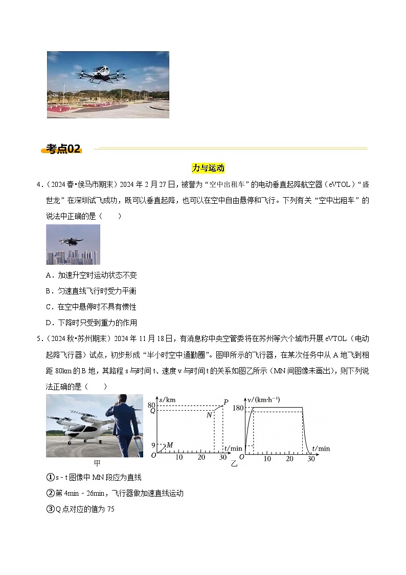 热点02 eVTOL电动垂直起降飞行器（原卷版）第2页