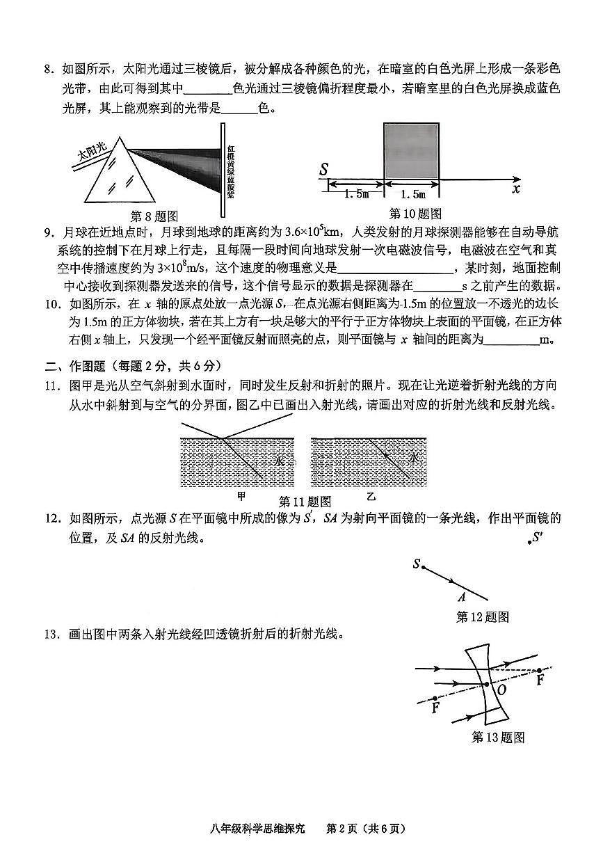 安徽省合肥市第三十八中学2025-2026学年八年级上学期期中考试物理试卷第2页