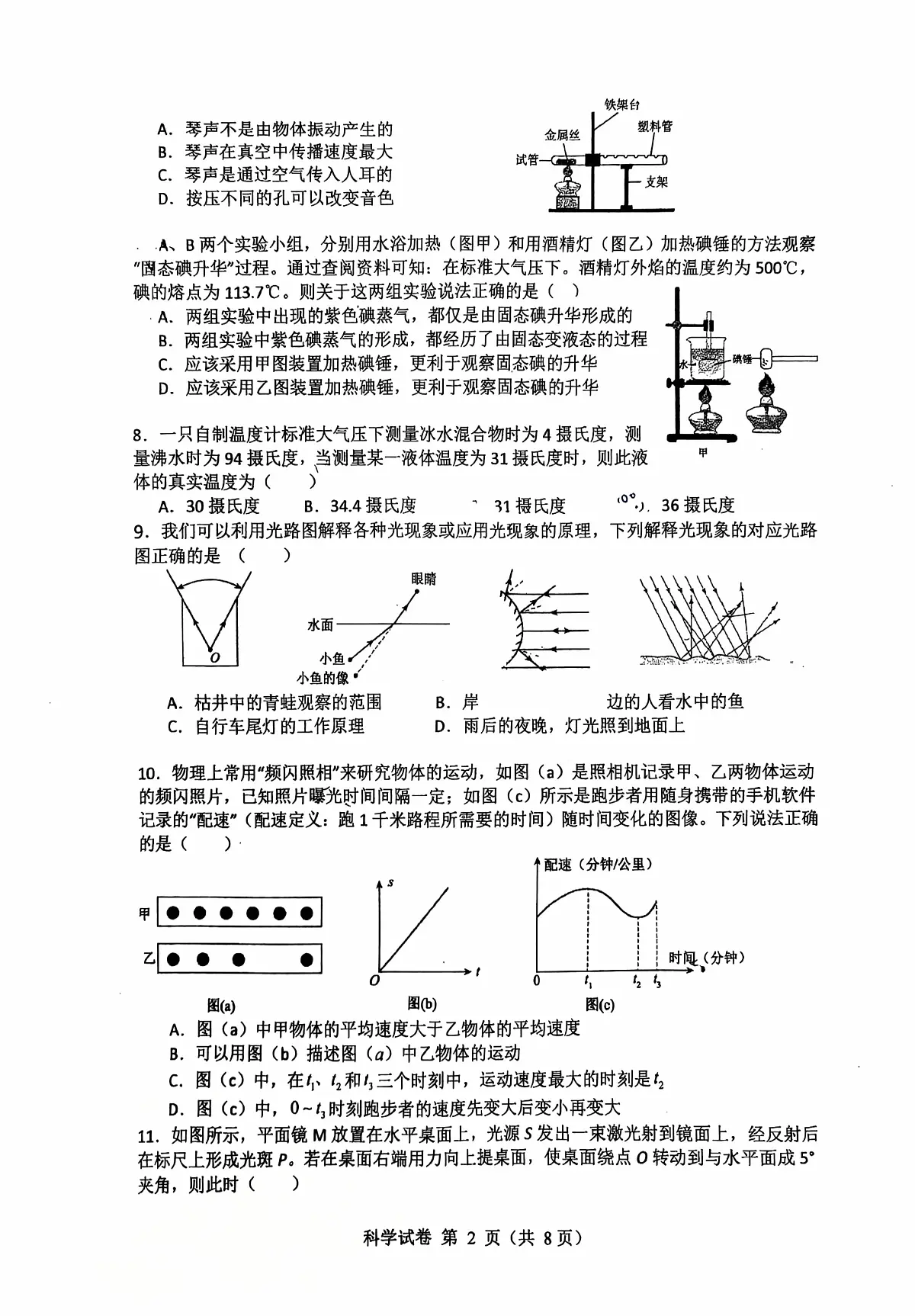 北京市朝阳外国语学校2025-2026学年八年级上学期期中考试物理试卷第2页