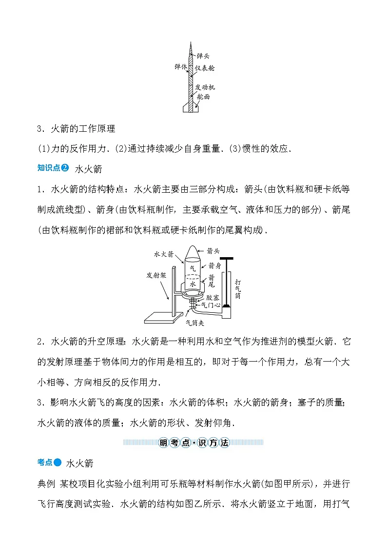 第六章 跨学科实践　制作“水火箭”第2页