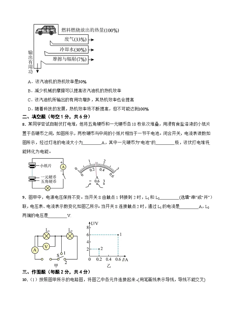 广东省深圳市龙岗外国语学校（集团）2025-2026学年九年级上学期期中学情调研物理试卷（有答案和解析）第3页