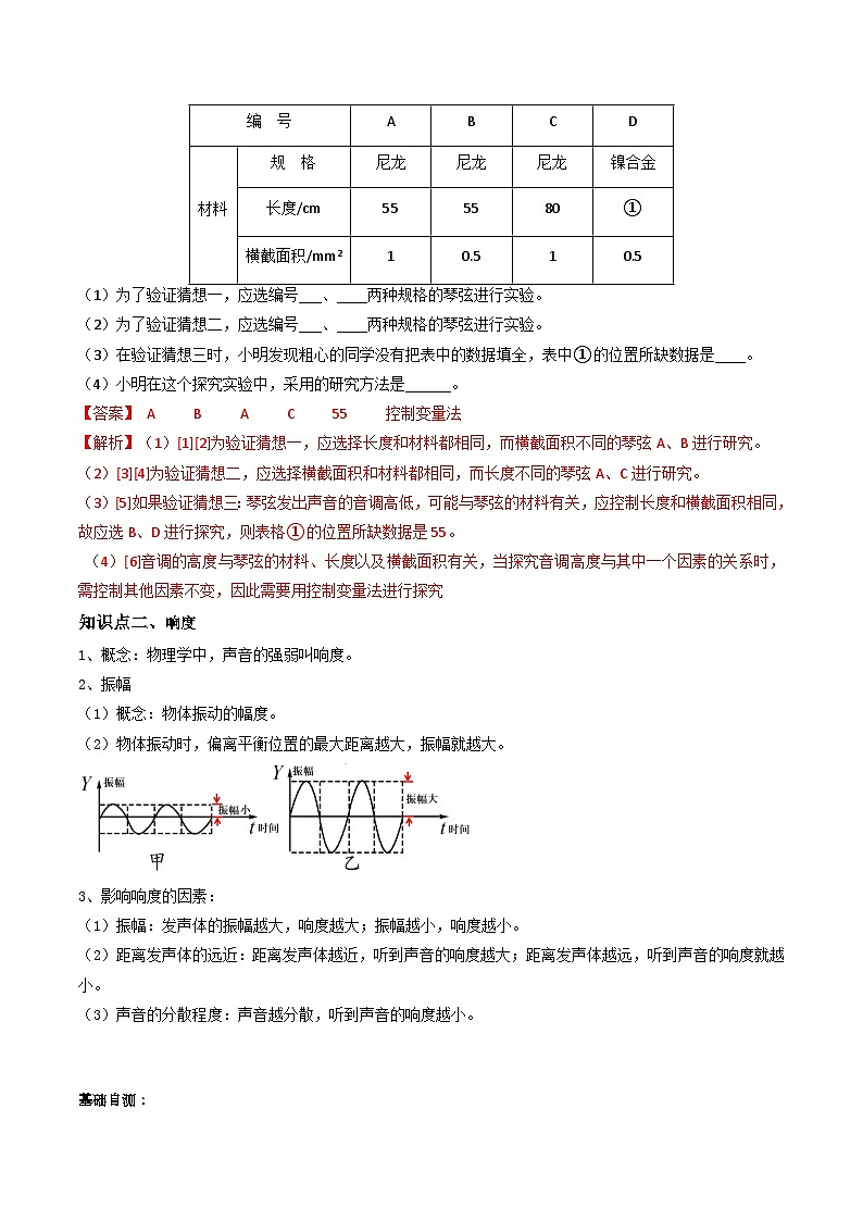 （人教版）八年级物理上册同步练习第二单元《声》2.声的特性及利用（双基过关）（解析版）第3页