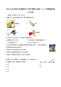 江苏省泰州市二附中等校2023-2024学年九年级上学期月考物理试卷（12月份）+