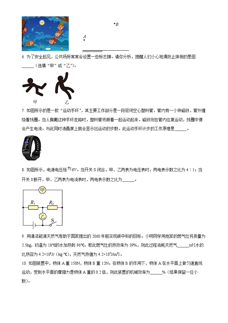 2025年安徽省合肥市中国科技大学附中高新校区中考一模物理试题（原卷版）-A4第2页
