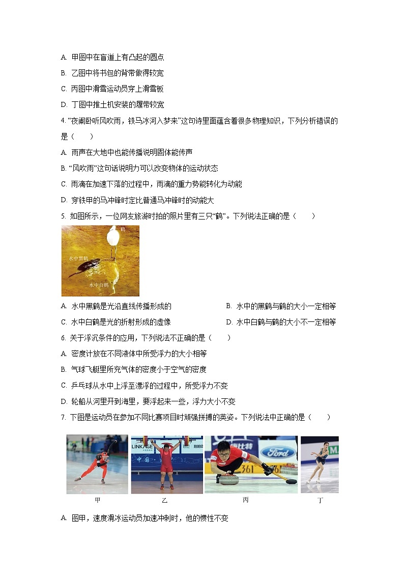 重庆市北碚区2024-2025学年八年级下学期期末考试物理试卷（学生版）第2页