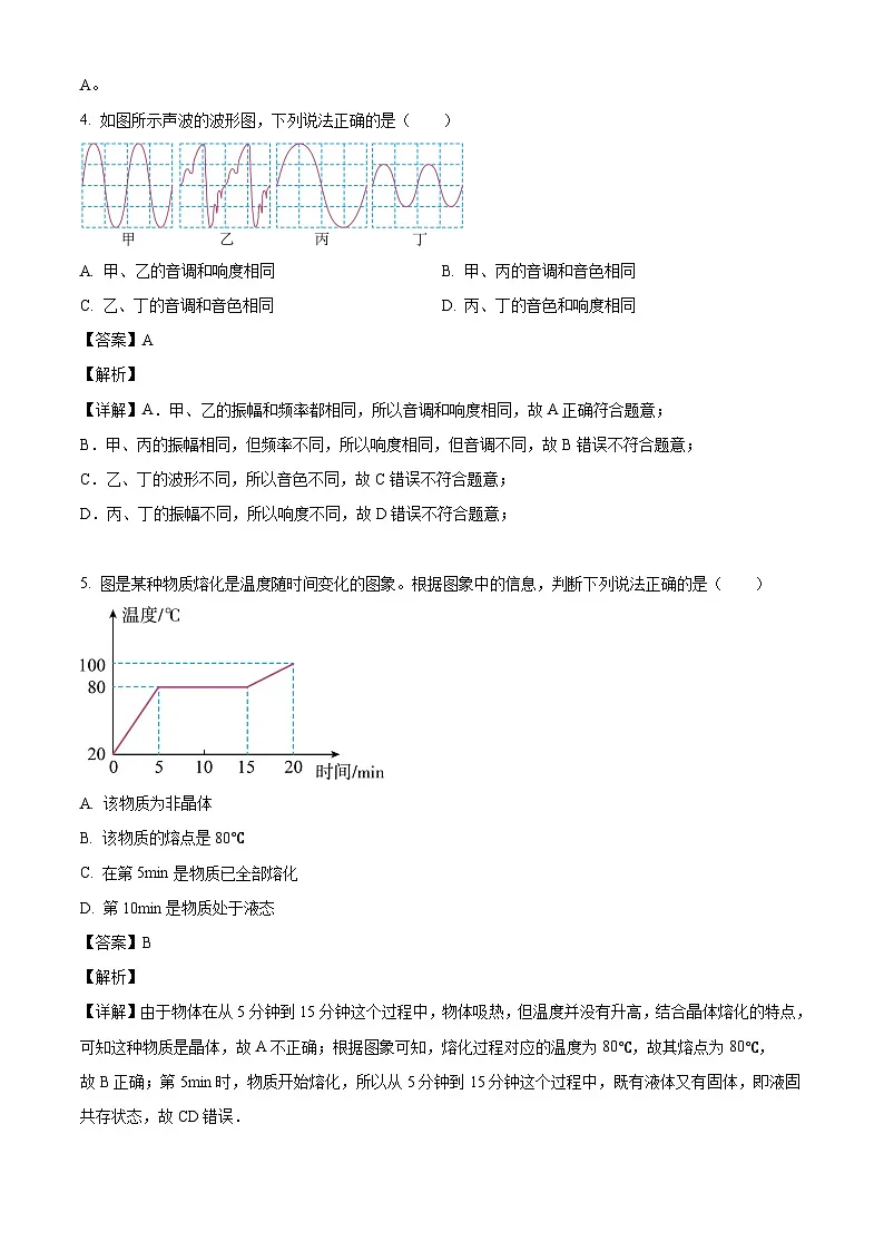 天津市河东区第三片2025-2026学年八年级上学期期中考试物理（有答案和解析）第2页