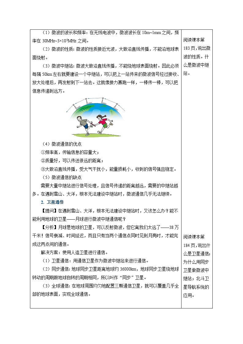 教学设计：人教版2024初中物理九年级21-3 卫星通信和光纤通信第2页