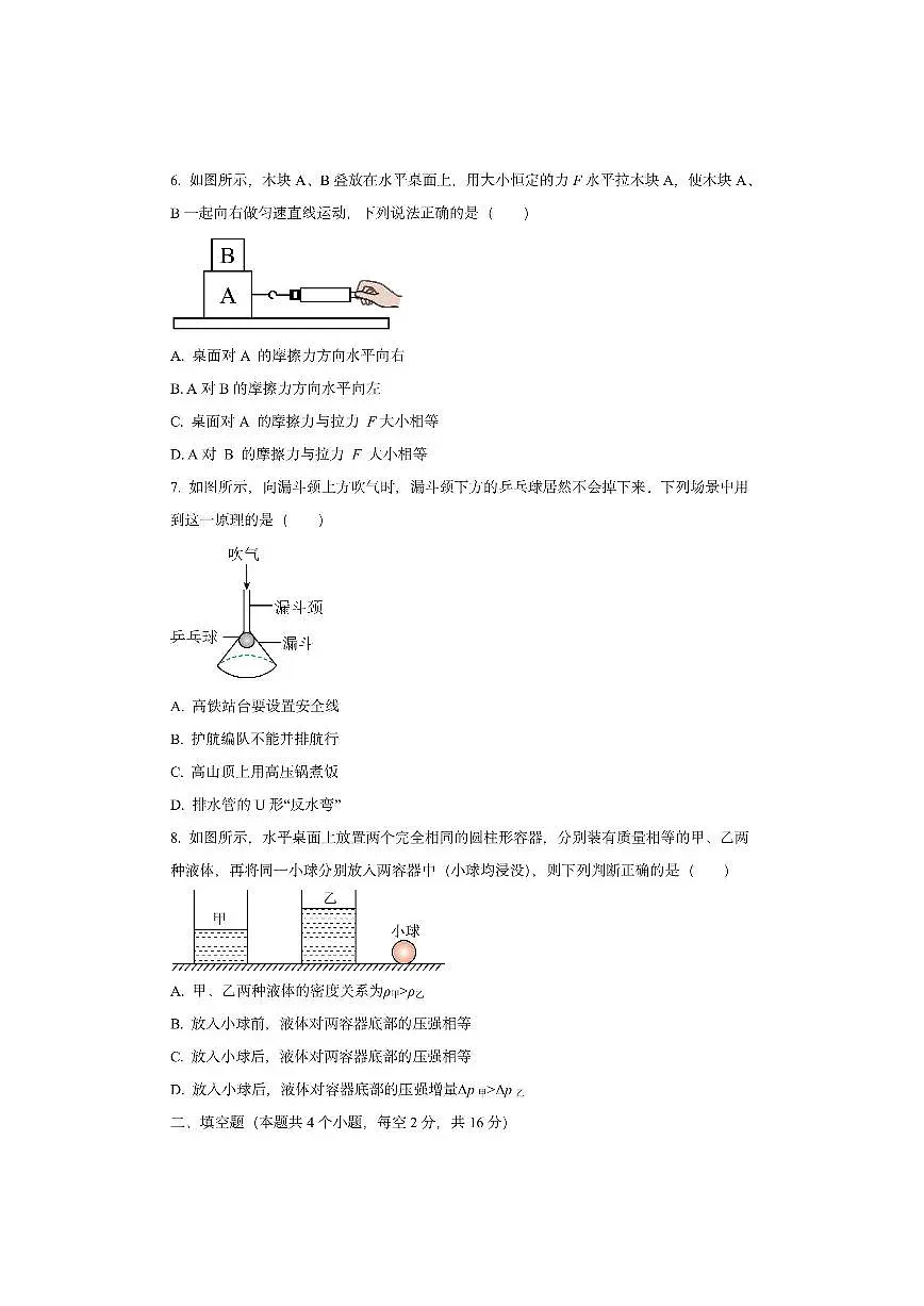贵州省黔南布依族苗族自治州2024-2025学年八年级下学期期中物理试卷（学生版）第3页