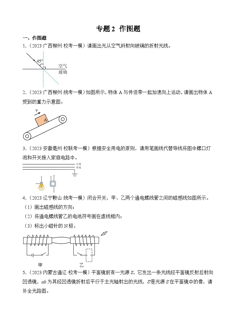 中考物理三轮冲刺易错题精练专题2 作图题（原卷版）第1页
