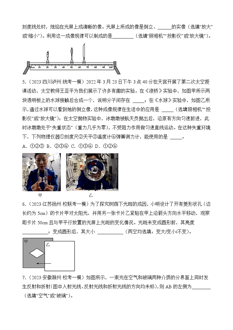 中考物理三轮冲刺易错题精练专题13 光学填空题（原卷版）第2页