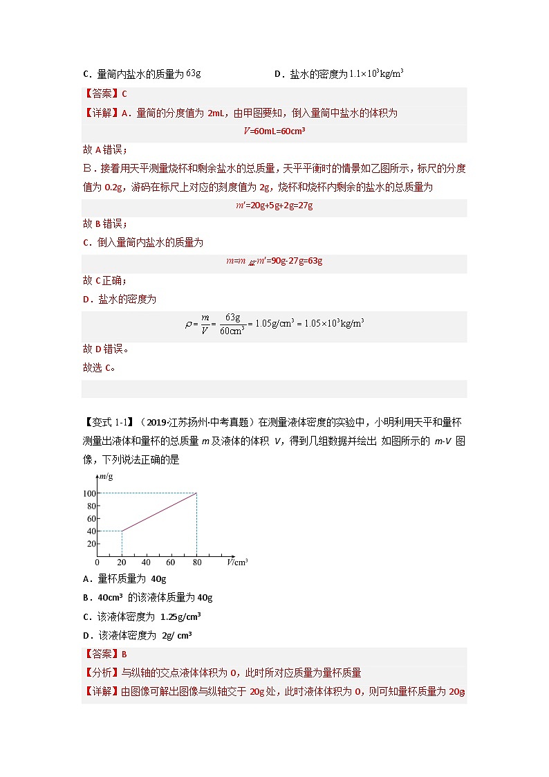 （人教版）八年级物理上册同步题型讲与练专题6.3测量物质的密度【四大题型】(解析版）第3页