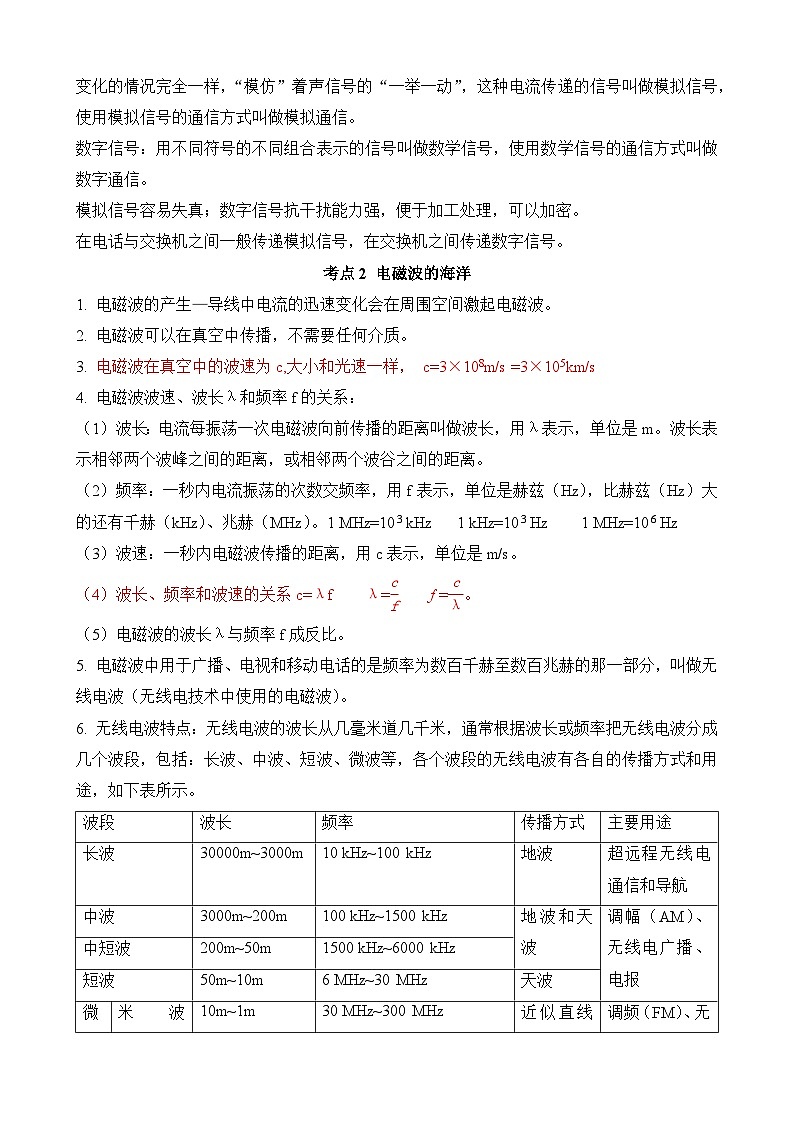 中考物理一轮复习讲练测第19讲—信息的传递（思维导图+考点精讲+例题精析）（原卷版）第2页