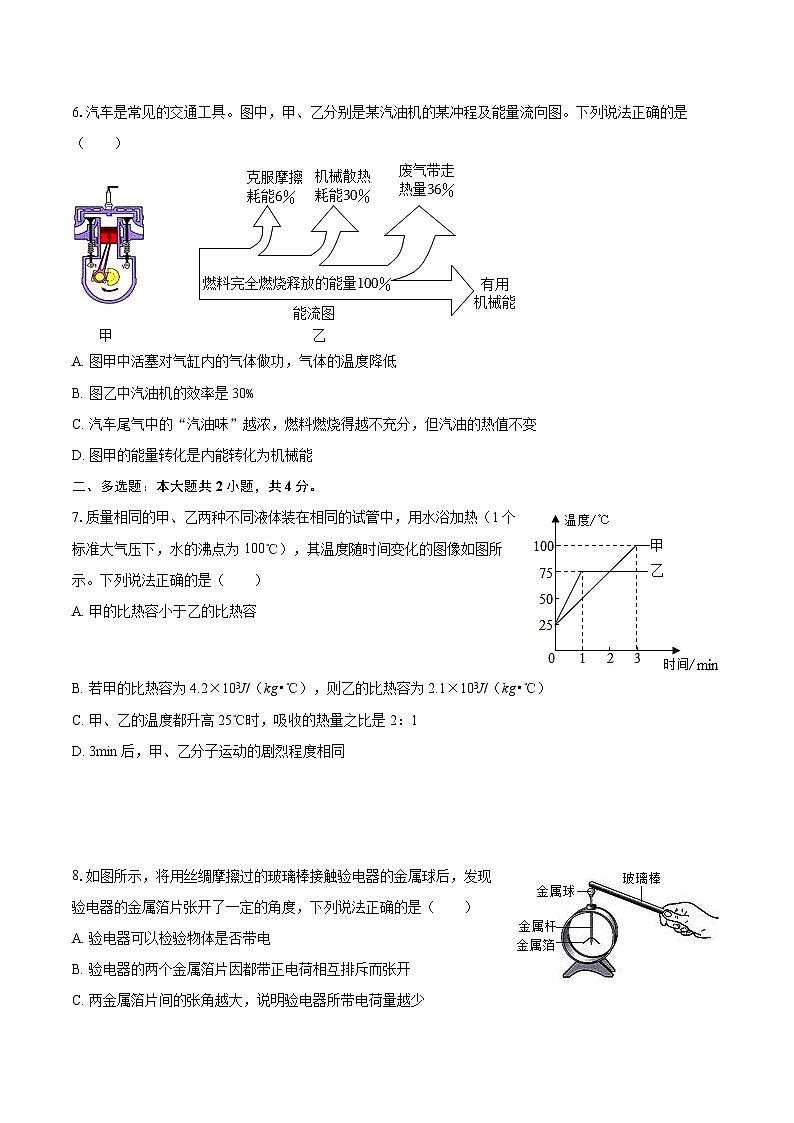 2025-2026学年河南省许昌市九年级（上）月考物理试卷（10月份）-自定义类型第2页