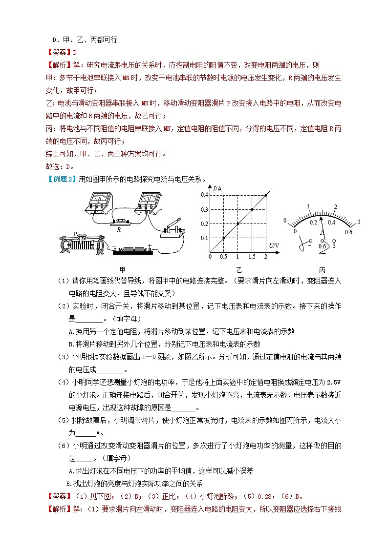 中考物理一轮复习考点复习专题35欧姆定律探究实验（知识点复习+例题讲解+过关练习） （解析版）第2页