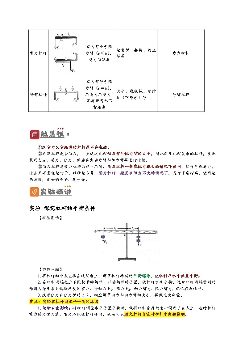 中考物理一轮复习精品讲义专题12  简单机械（原卷版）第3页