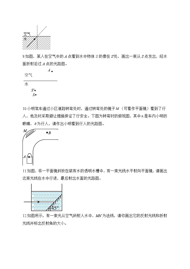 中考物理二轮专题复习光学作图题（原卷版）第3页