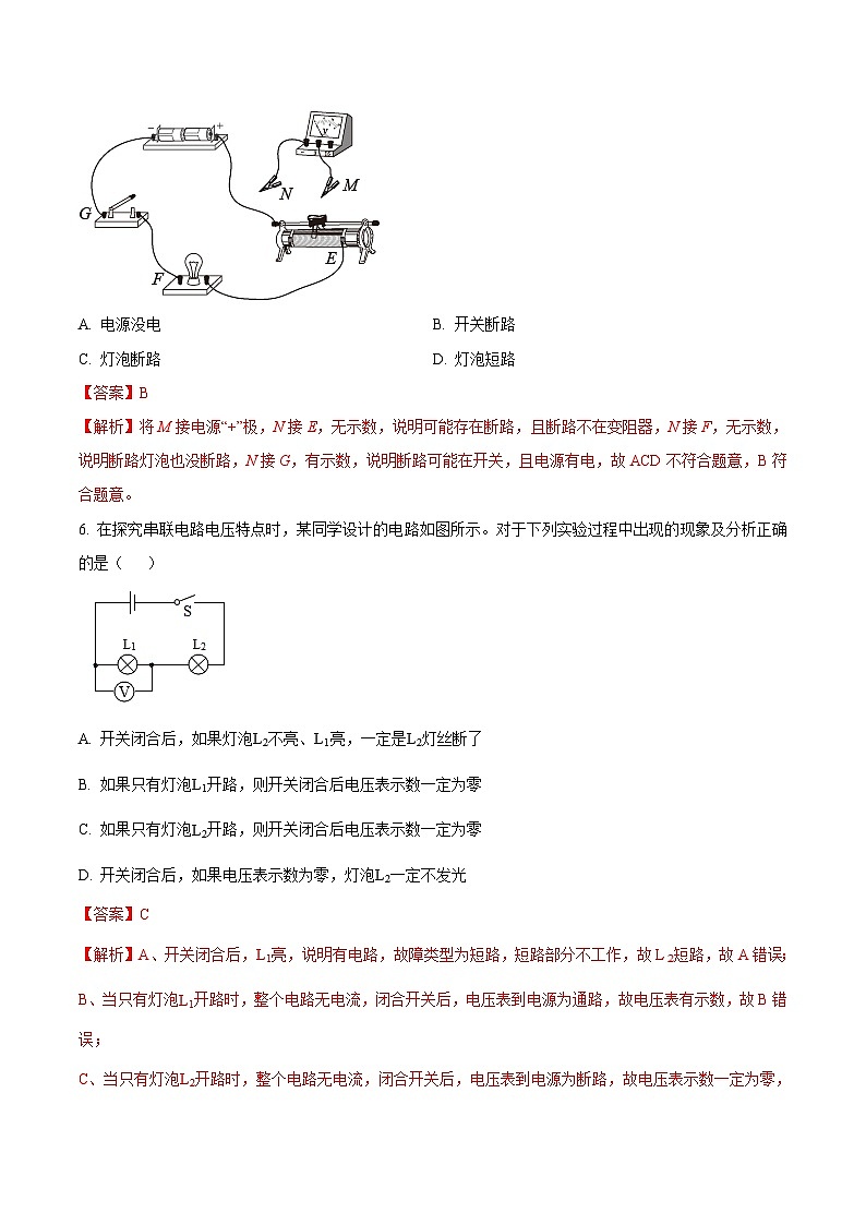 中考物理二轮复习压轴题精练专题06 选择题里的电路故障问题（解析版） 第3页