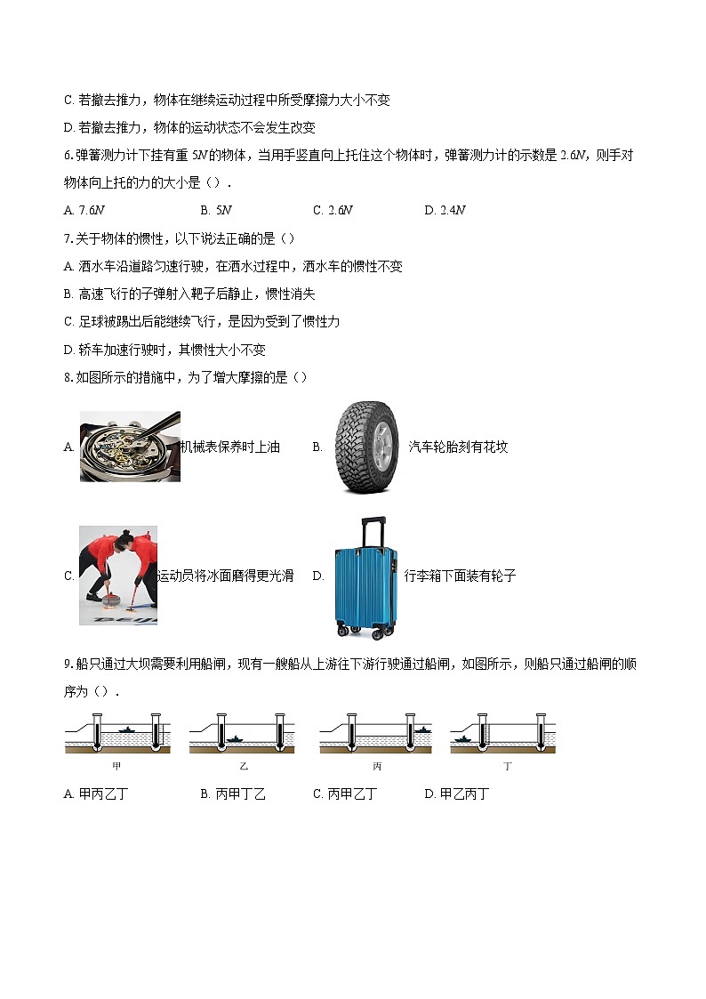 2024-2025学年天津市河东区第一〇二中学八年级下学期期中物理试题-自定义类型第2页