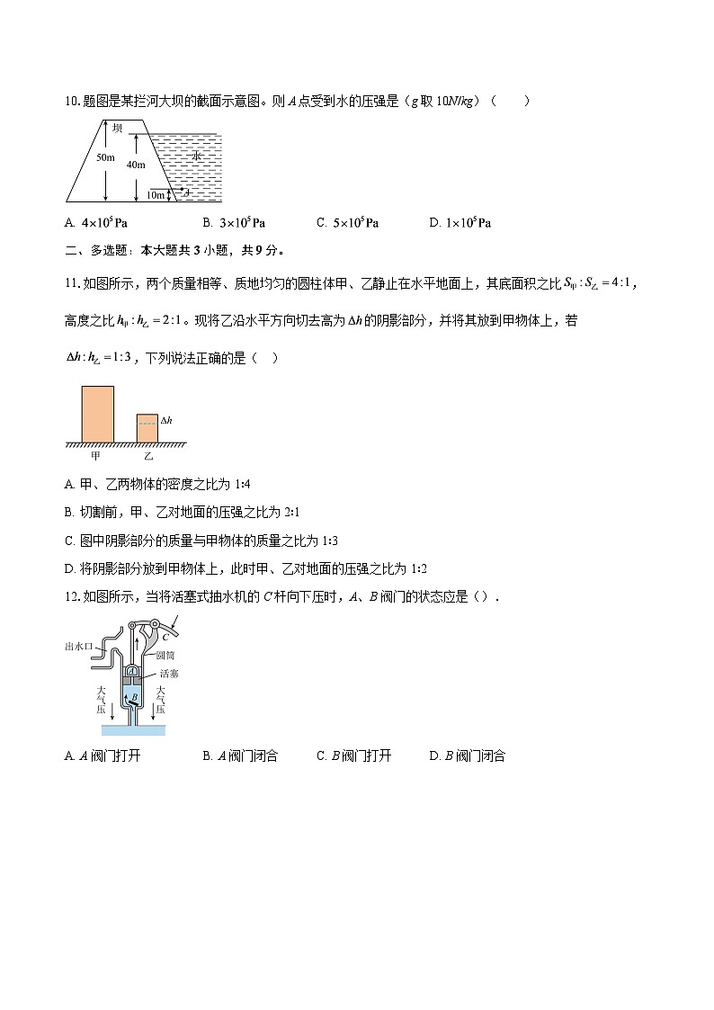 2024-2025学年天津市河东区第一〇二中学八年级下学期期中物理试题-自定义类型第3页