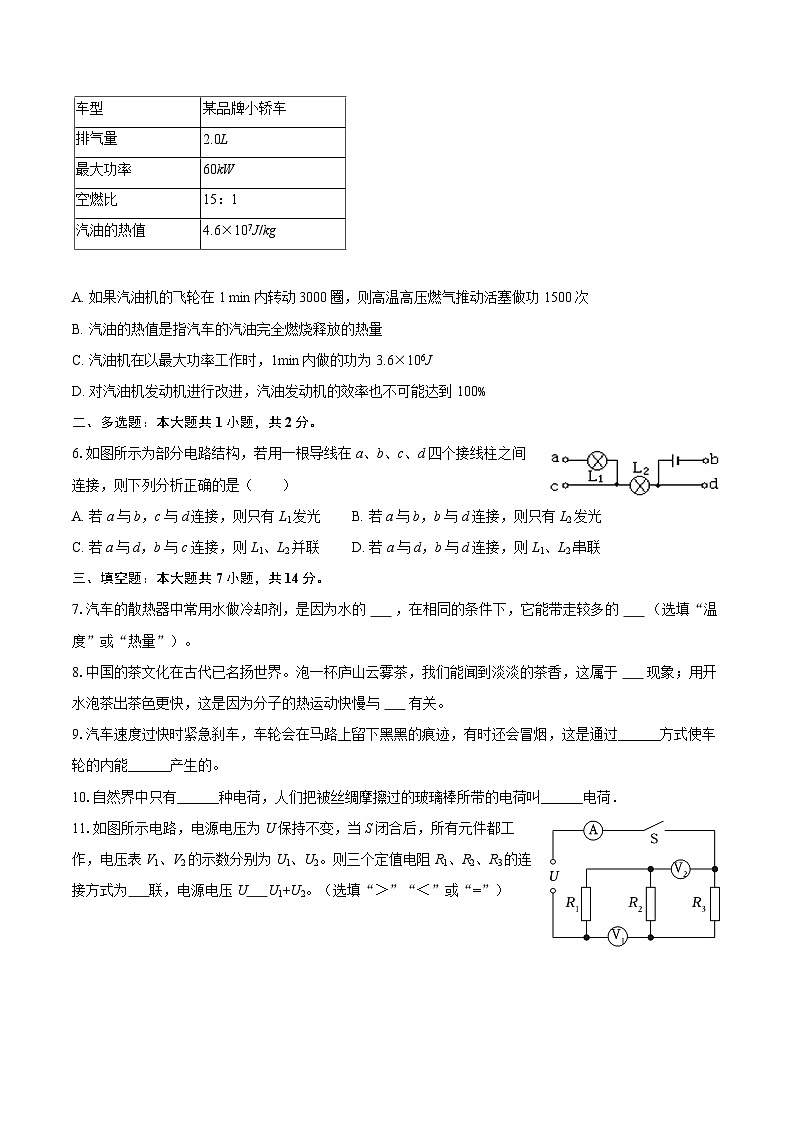 2025-2026学年江西省抚州市临川一中九年级（上）期中物理试卷-自定义类型第2页