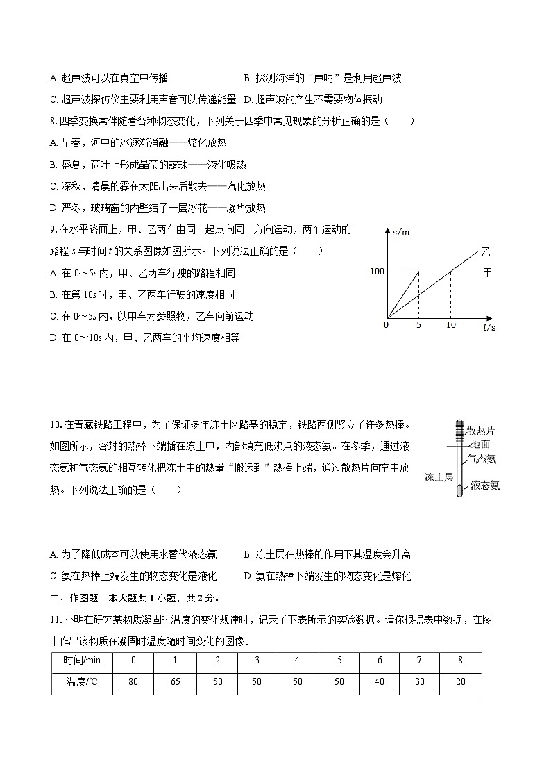 2025-2026学年山西省大同市平城区八年级（上）期中物理试卷-自定义类型第2页