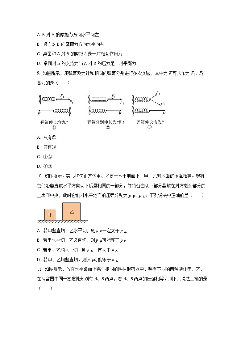 山东省滨州市阳信县2024-2025学年八年级下学期3月月考物理试卷（学生版）第3页