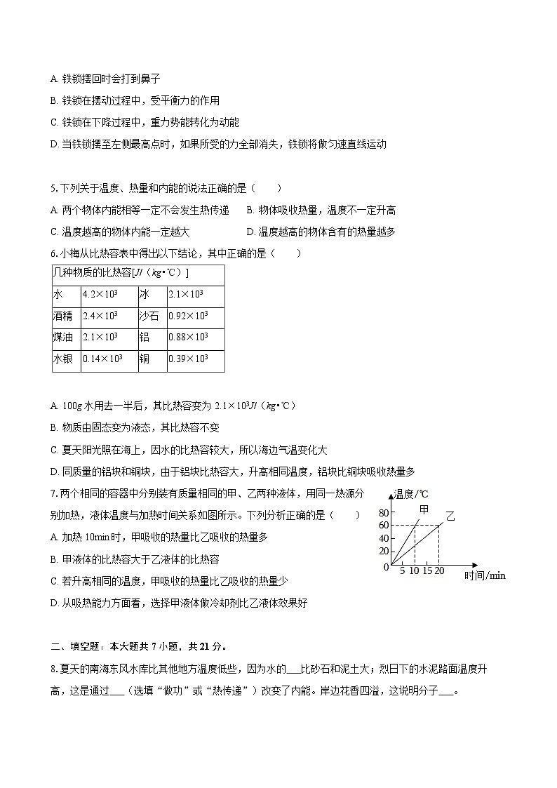 2025-2026学年广东省茂名市九年级（上）月考物理试卷（10月份）-自定义类型第2页
