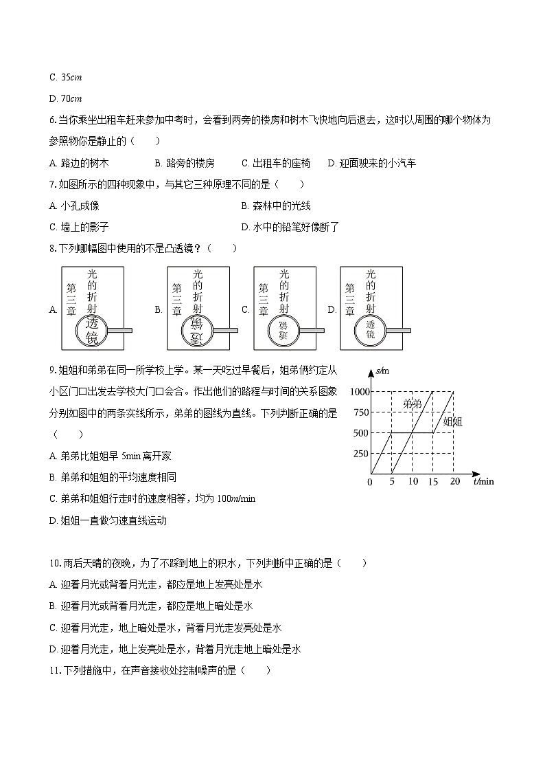 2025-2026学年山东省临沂市莒南县八年级（上）期中物理试卷-自定义类型第2页