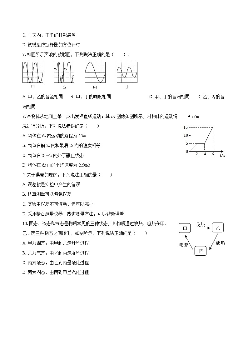 2025-2026学年新疆乌鲁木齐130中学八年级（上）期中物理试卷-自定义类型第2页