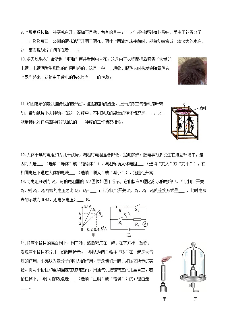 2025-2026学年河南省驻马店市泌阳县九年级（上）期中物理试卷-自定义类型第3页