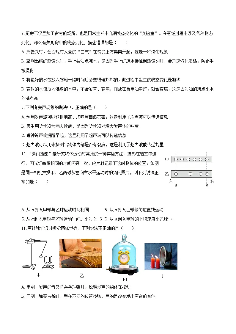 2025-2026学年四川省眉山市东坡区八年级（上）期中物理试卷-自定义类型第3页