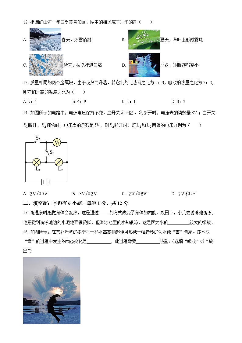 福建省漳州市华安县九年级上学期11月期中物理试题（原卷版）-A4第3页