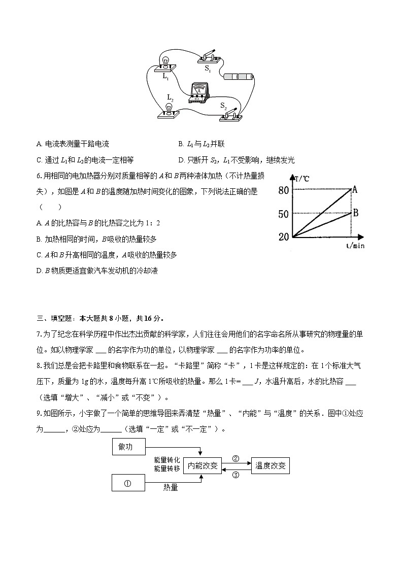2025-2026学年江西省景德镇市乐平市九年级（上）期中物理试卷-自定义类型第2页