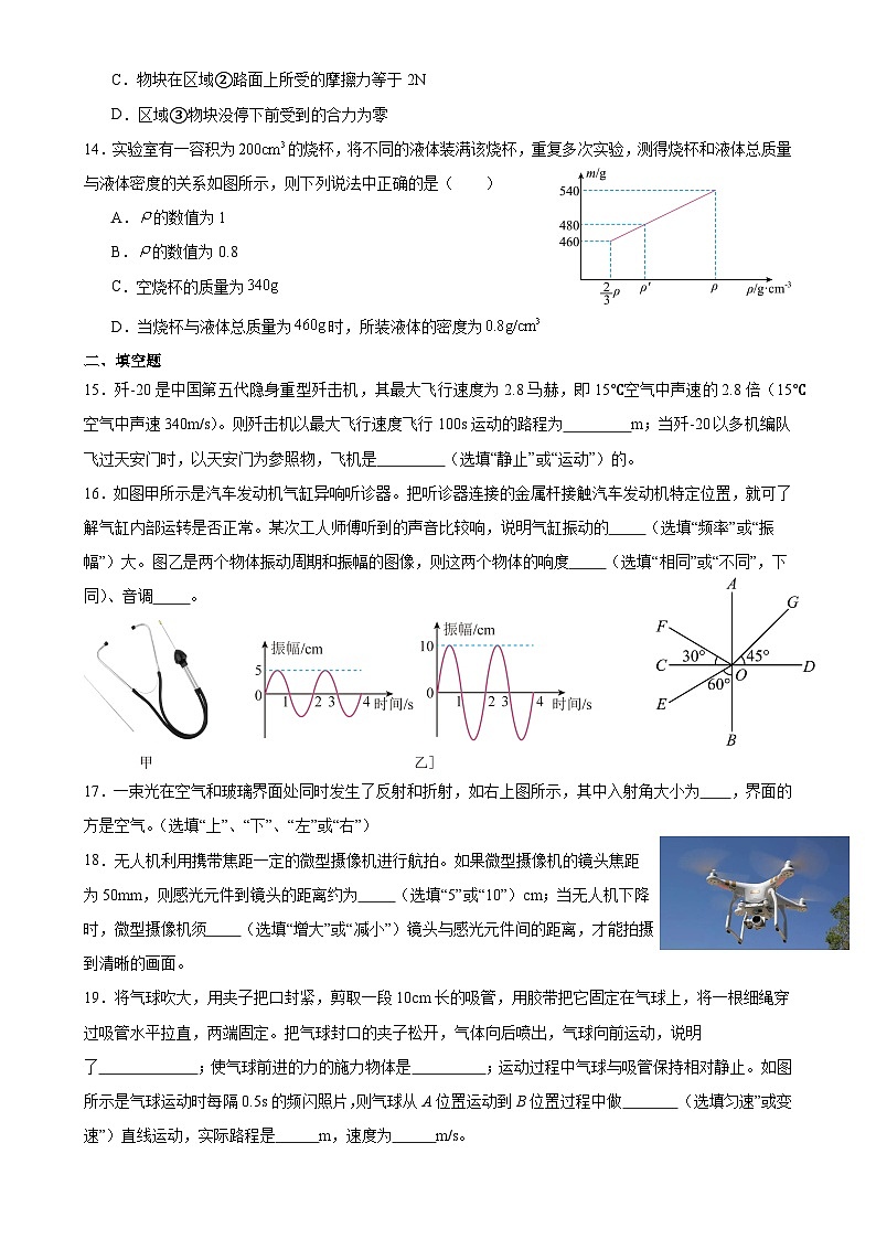 福建省福州市八年级上学期期末适应性测试物理模拟试卷（拔高题）-A4第3页